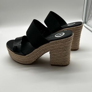 Ladies Black Patent “Wishbone Collection” high heel Sandals.